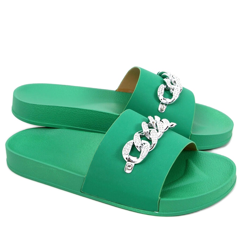 Tilia Gröna tofflor med kedja