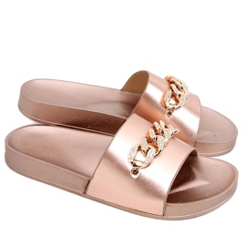 Tilia Champagne tofflor med kedja rosa