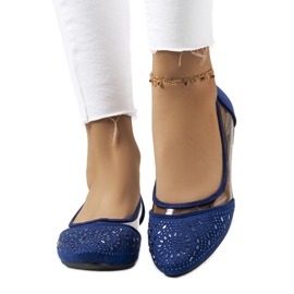 Marinblå halvgenomskinliga Malene ballerinor