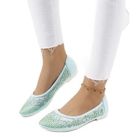 Gröna ballerinor med genombrutna Astrid ornament