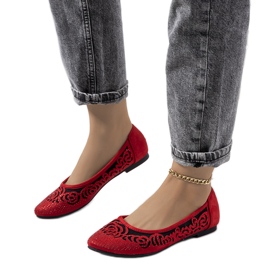 Röda Astrid genombrutna ballerinor