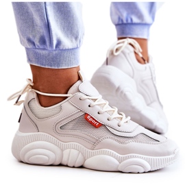 Dam Sneakers Sportskor Med Mesh Beige Sallis