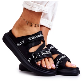 Fashionabla lädertofflor för kvinnor La.Fi Black Menifis vit svart