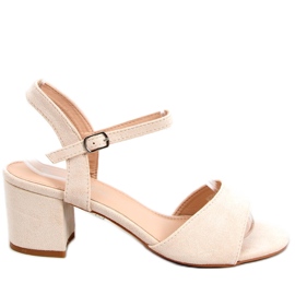 Jolina Beige högklackade sandaler