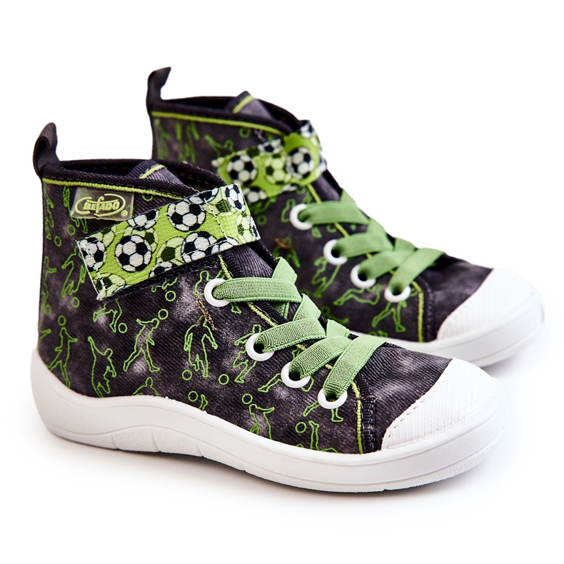 BEFADO S.A. Höga barnsneakers Fotboll Befado 268X070 Grå-Grön