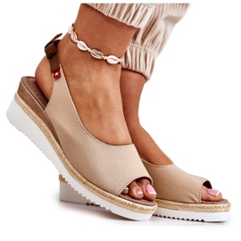 Damsandaler On Wedge Big Star JJ276049 Beige