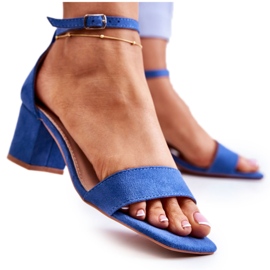 Vinceza Fashionabla mocka sandaler på en bar Rovena Blå