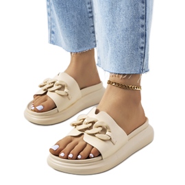 BM Beiga tofflor med Levy-kedja beige