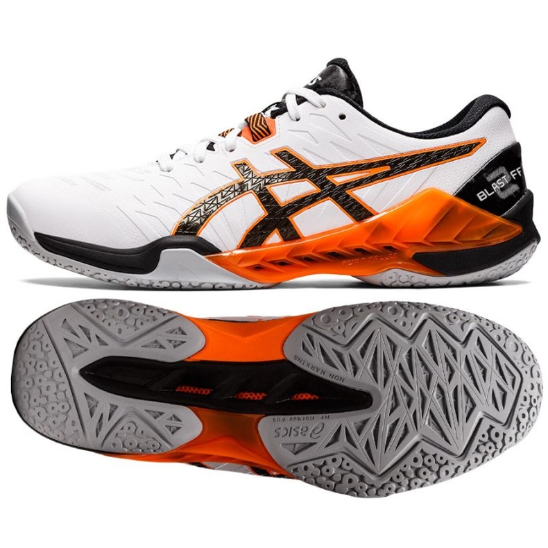 Asics Blast Ff 2 M 1071A044 103 handbollsskor vit orange vit
