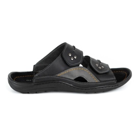 Olivier Skinntofflor herr 335GT svart