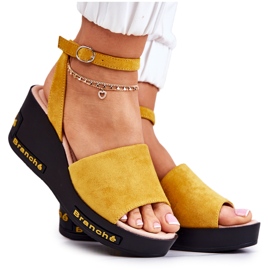 Vinceza Damsandaler i mocka, gul Cortena