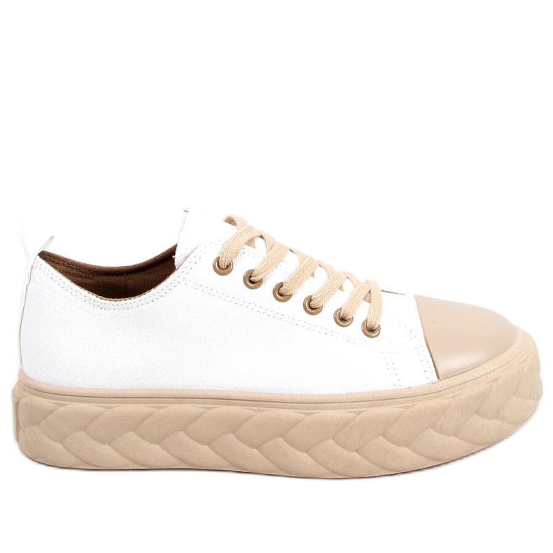 Winnie WHITE / BEIGE damsneakers vit