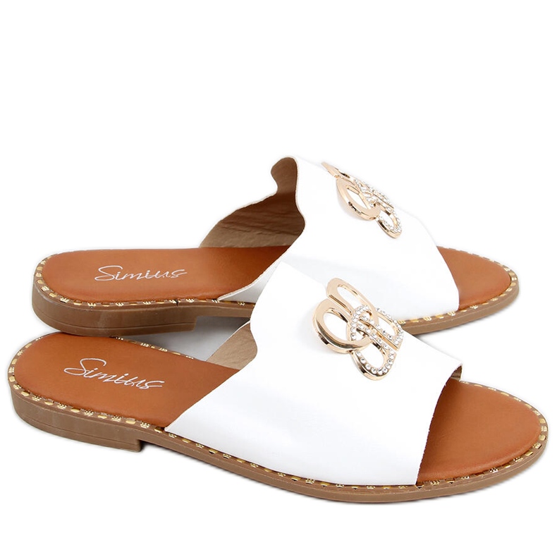 Inday White damtofflor vit