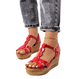 Röda Dalziel kilsandaler