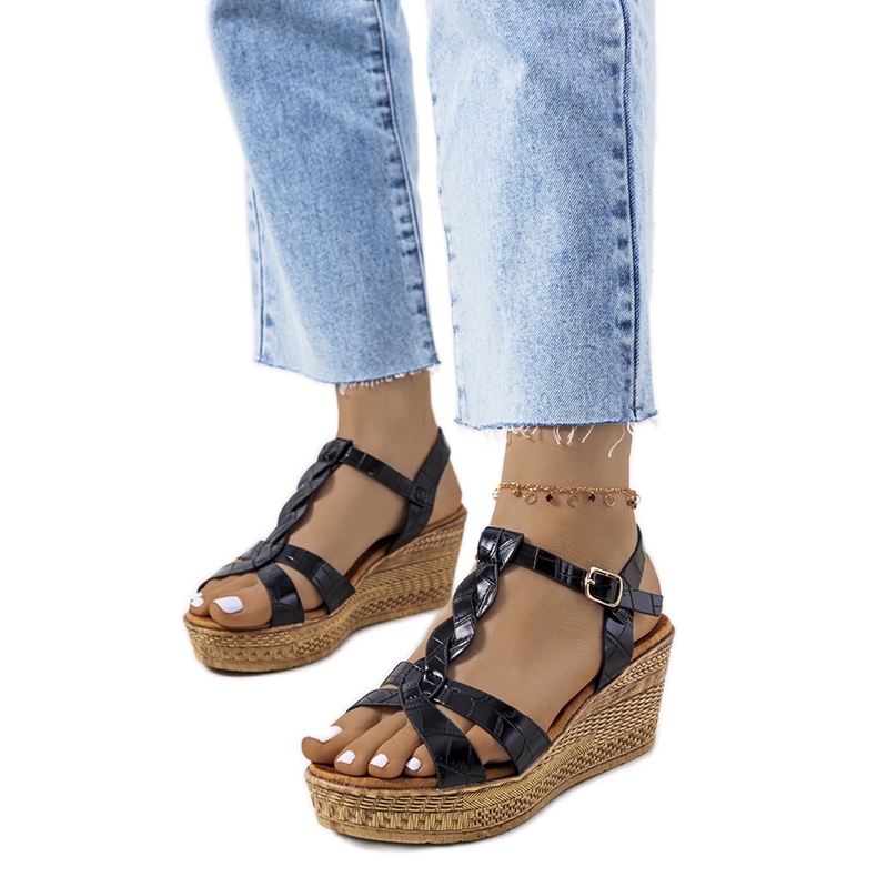 Svarta kilasandaler från Dalziel