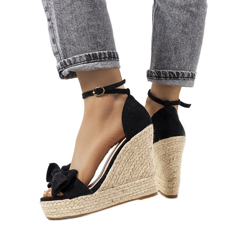 Svarta espadrillor på Terrace wedge