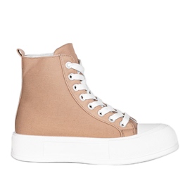 Bruna sneakers på en hög Natasha-sula beige
