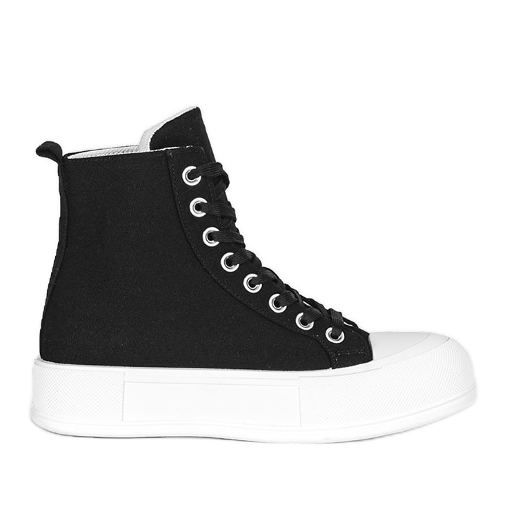 Svarta sneakers på hög Natasha-sula