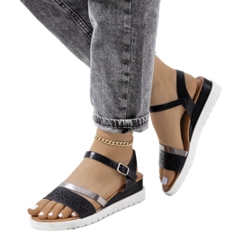 Cubbine svarta sandaler för kvinnor silver-