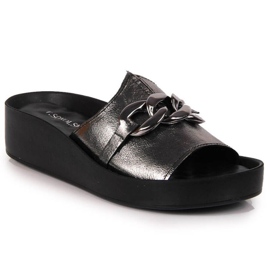 Skinntofflor med kedja T.Sokolski W SCA161 silver