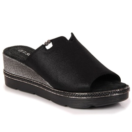 T.Sokolski W SCA167A svarta wedge tofflor