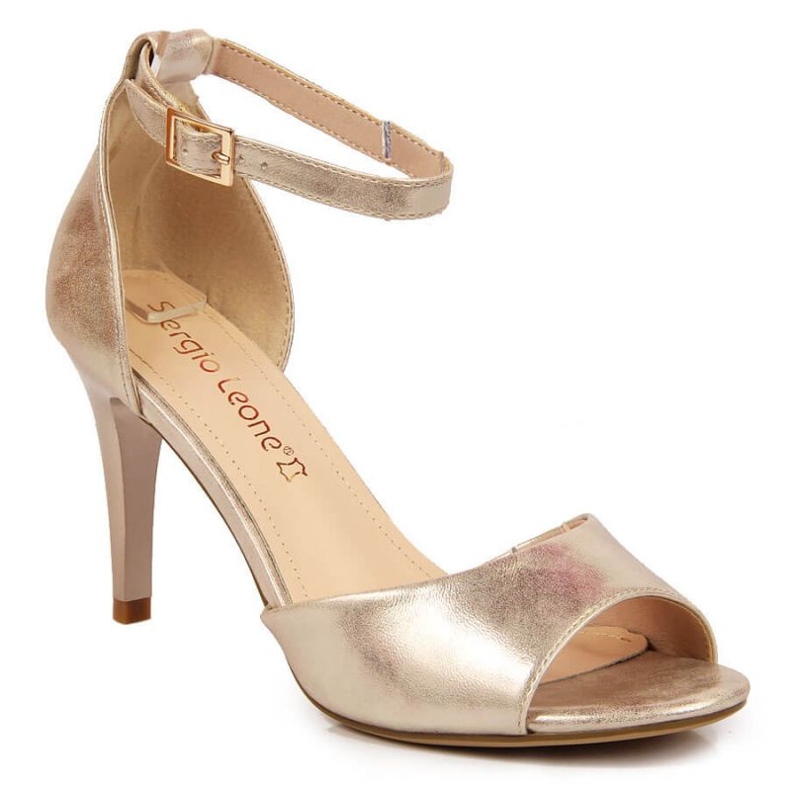 Sandaler på hög klack Sergio Leone W SK374A guld gyllene