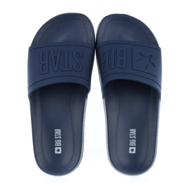 Herr marinblå strandtofflor i gummi Big Star DD174688