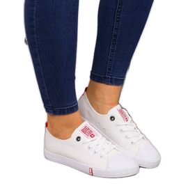 Lågtoppar vita textilsneakers Big Star FF274087