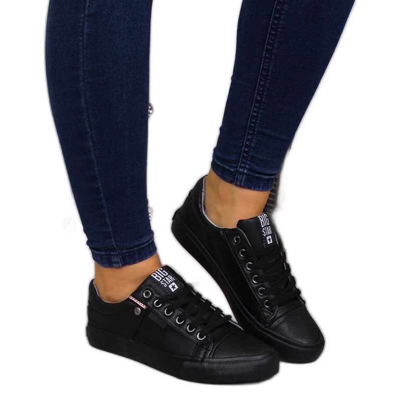 Low-top eko läder svart Big Star GG274061