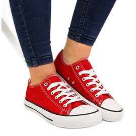 Röda Atletico lågskurna textilsneakers