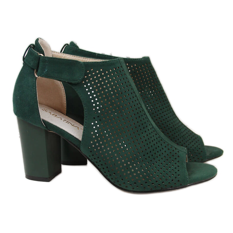 Gröna Sabatina damsandaler med kardborreband
