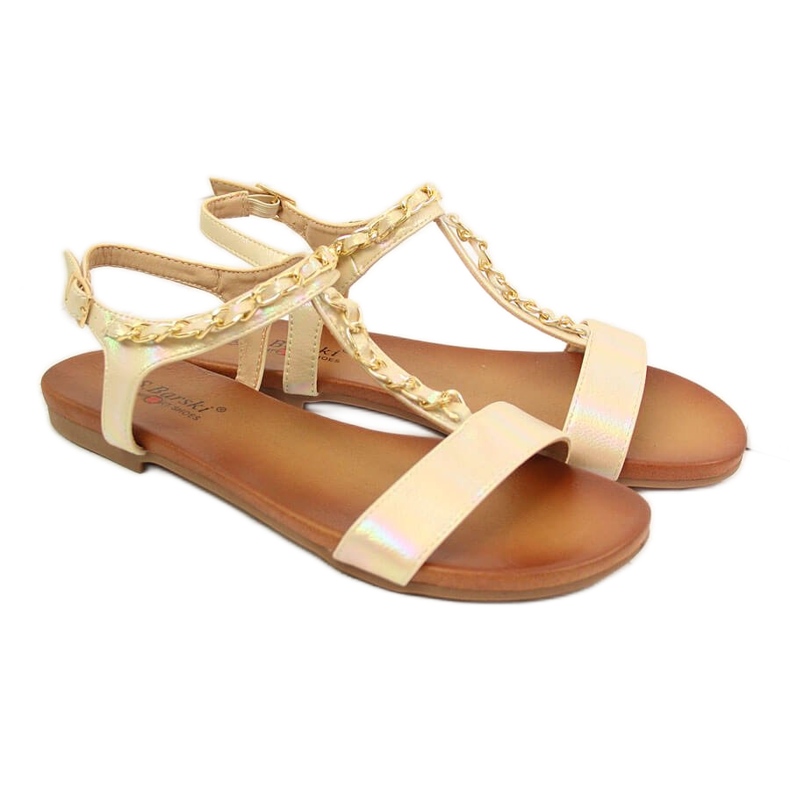 S.Barski Damsandaler med en kedja holo beige S. Bararski