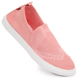 Slip on sneakers för kvinnor ljusrosa Big Star FF274A606