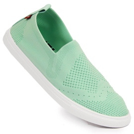 Mint slip on sneakers för kvinnor Big Star FF274A604 grön