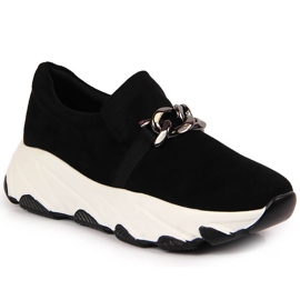 Damsneakers med kedjaslip på svart Potocki