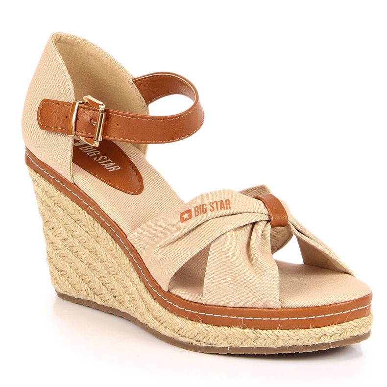 Sandaler espadrilles på en beige kil Big Star JJ274939