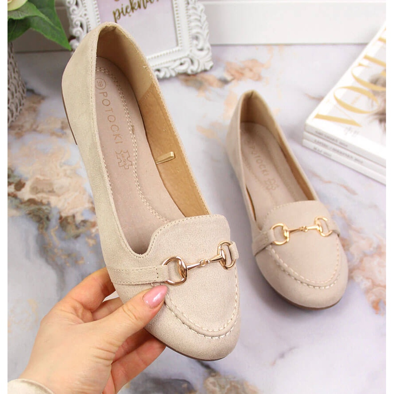 Dam loafers med beige Potocki dekoration