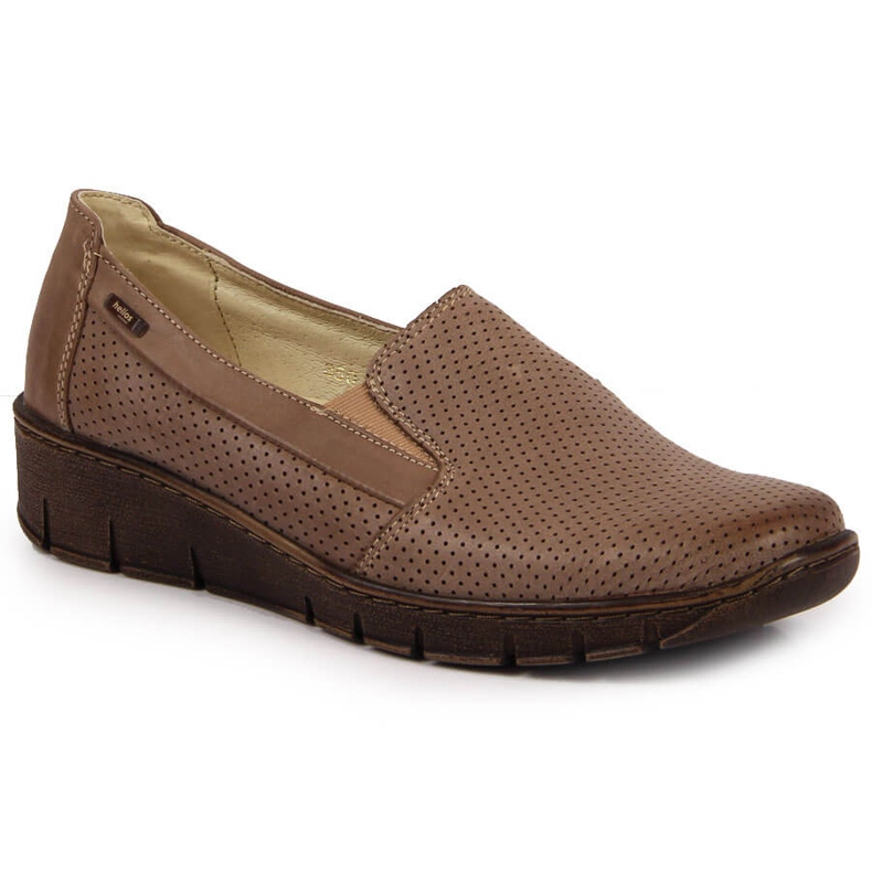 Damskor i läder på kilen Helios 350 beige