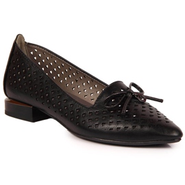 Genombrutna, spetsiga, svarta Jezzi-skor för kvinnor