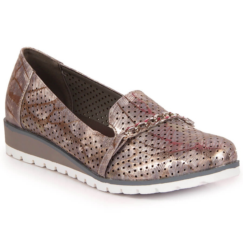 Genombrutna skor för kvinnor med kedja Lavendel Jezzi violett mångfärgad