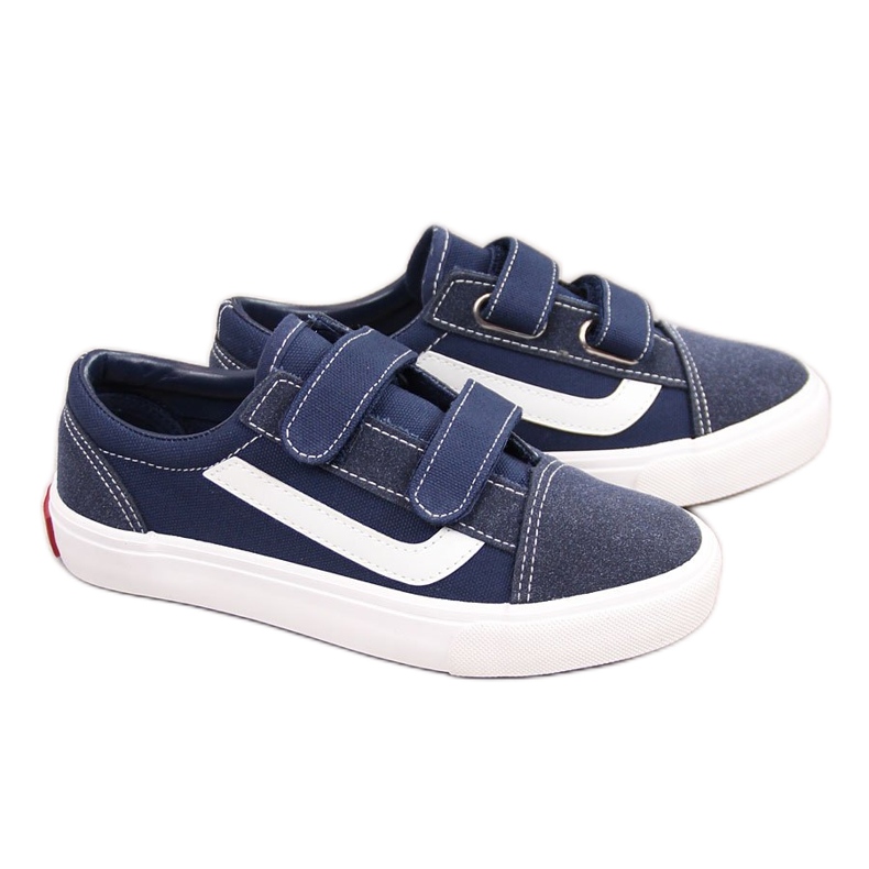 Atletico marinblå kardborrsneakers för barn