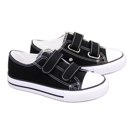 Svarta Atletico svarta kardborrsneakers för barn