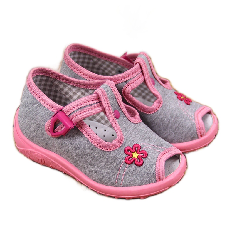 Flicktofflor, sandaler, hemmagrå Nazo rosa