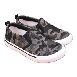 Sneakers slip on tofflor för dagis, camo black Atletico svart