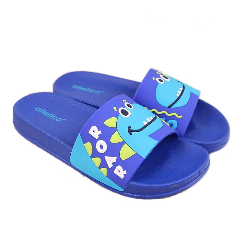 Atletico blå pooltofflor för pojkar Atletico blå pooltofflor för pojkar