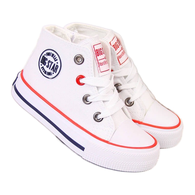 Vita barnsneakers med dragkedja Big Star HH374083