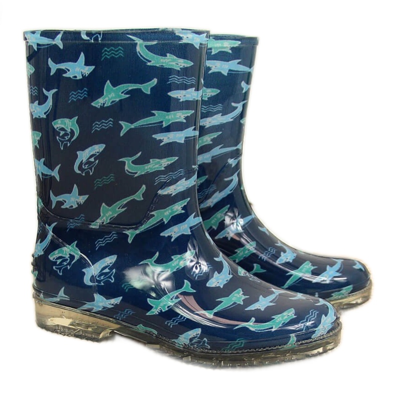 T.Sokolski Pojkgaloscher med marinblå hajar av T. Sokolski