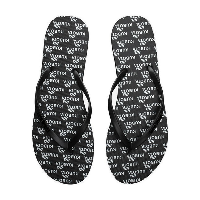 Svarta Kubota gummiflip-flops