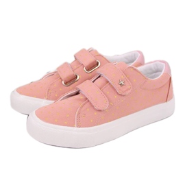 Sneakers för flickor med kardborreband rosa stjärnor Atletico