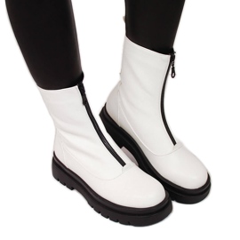 Vita eVento-arbetare för kvinnor med dragkedja framtill